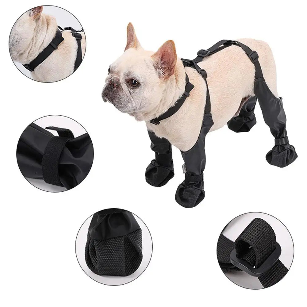 Dog Shoes Waterproof Adjustable Dog Boots Rain Day Pet Breathbale Shoes for Outdoor Walking Soft French Bulldog Paws Protec Y8A8