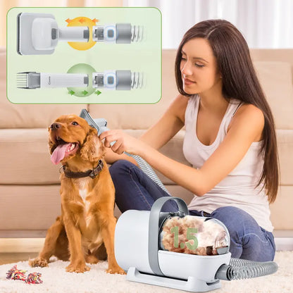 Dog Grooming Vacuum & Pet Hair Dryer & Dog Electric Clippers Suction Pet Hair, Large Capacity Dog Vacuum