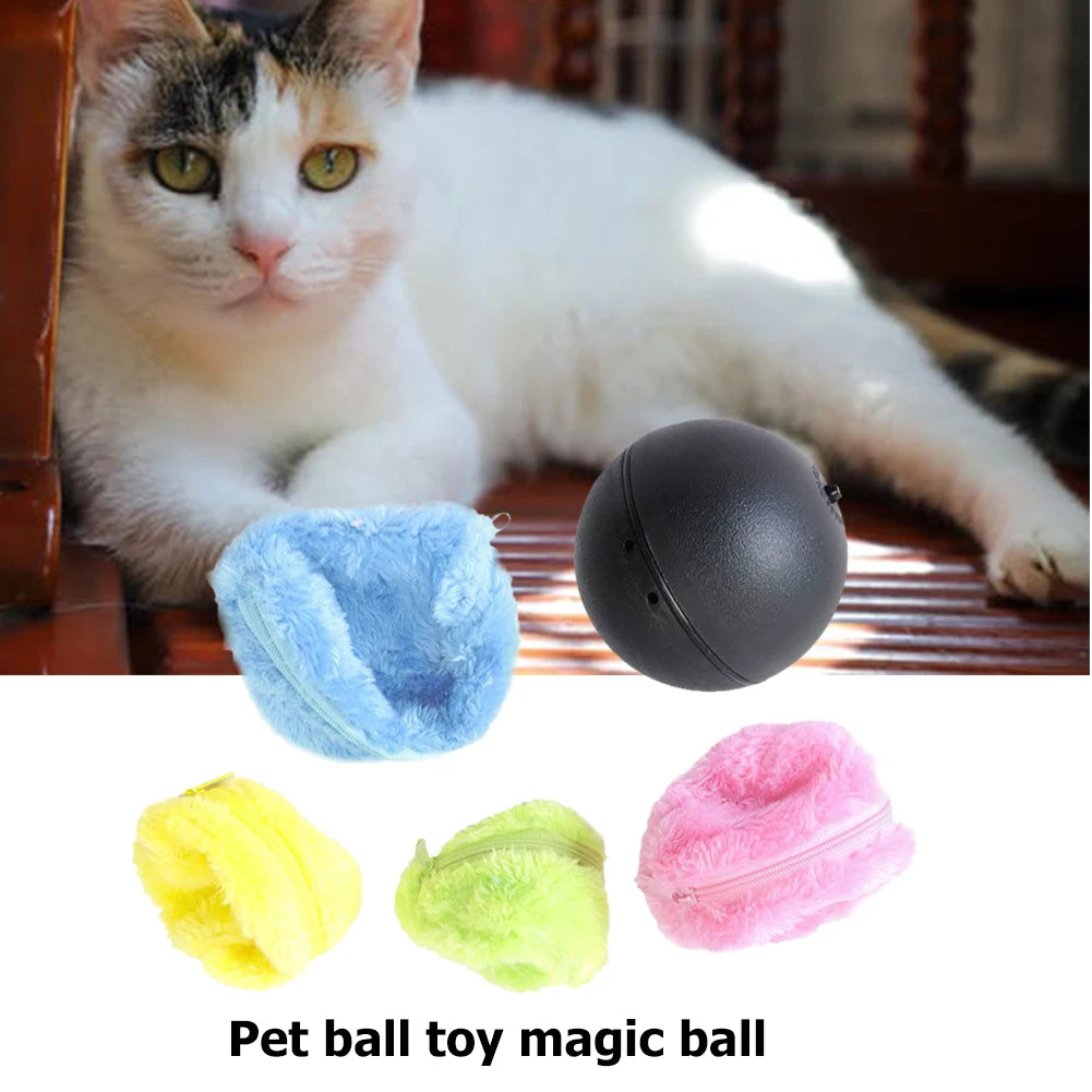 Magic Roller Ball Activation Automatic Ball Dog Cat Interactive Funny Chew Plush Electric Rolling Ball Pet Dog Cat Toy