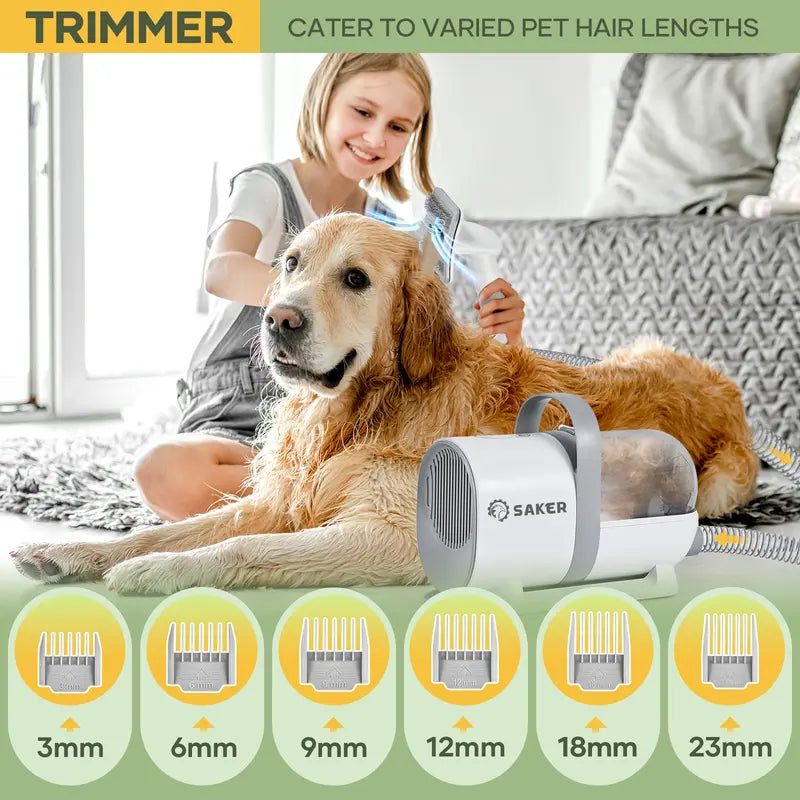 Dog Grooming Vacuum & Pet Hair Dryer & Dog Electric Clippers Suction Pet Hair, Large Capacity Dog Vacuum