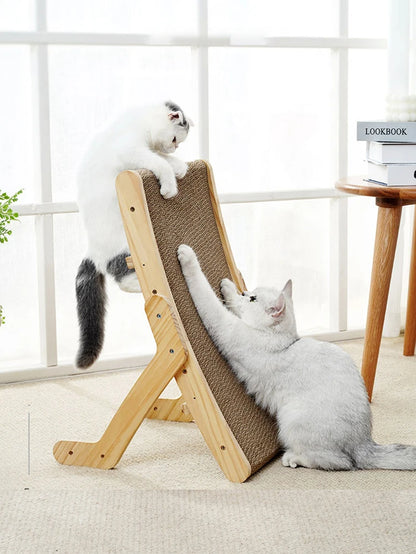 Cat Scratcher Board Wooden Frame Detachable Scrapers Bed 3 in 1 Scratching Post Anti-Scratch Toys Training Grinding Claw Cats