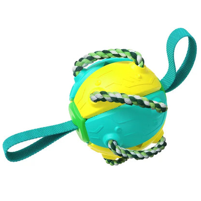 UFO Magic Ball 2In1 Multifunctional Tranining Outdoor Interactive Dog Toys Agility Ball with Chew Ropes Play in Swimming Pool