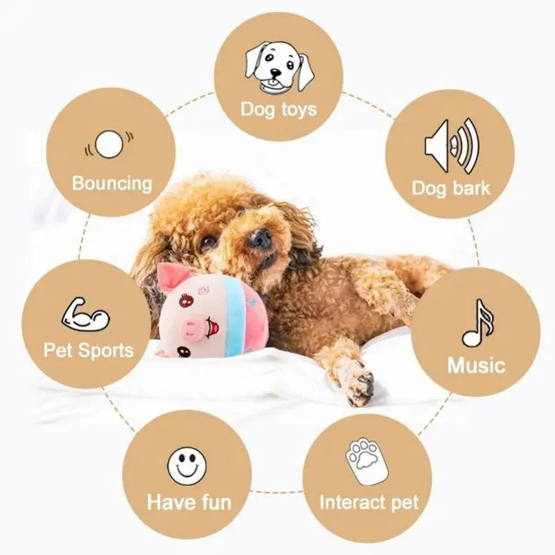 Dog Toy Ball Pet Electronic Pet Bouncing Jump Balls Talking Interactive Dog Plush Doll Toys New Gift for Pets USB Rechargeable