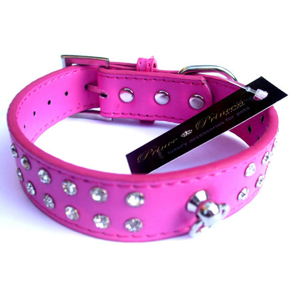 Double Row Crystal Rhinestone Dog Collars 10-20"