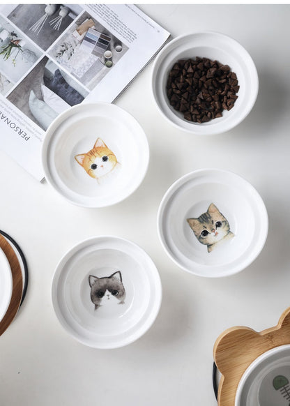 Wooden Framed Cat Food bowls