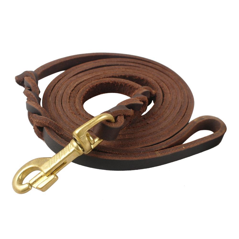 Genuine Leather Dog Leash K9 Dogs Long Leashes