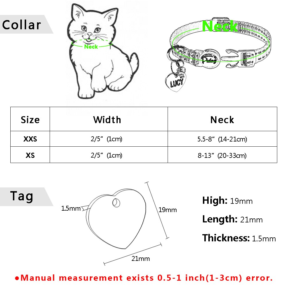 Quick Release Kitten Cat Collar Reflective