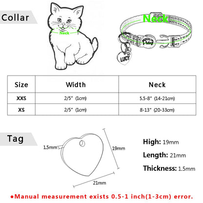 Quick Release Kitten Cat Collar Reflective