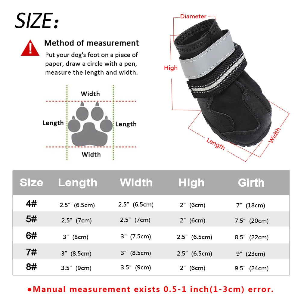 Reflective Dog Shoes Socks Winter Dog Boots