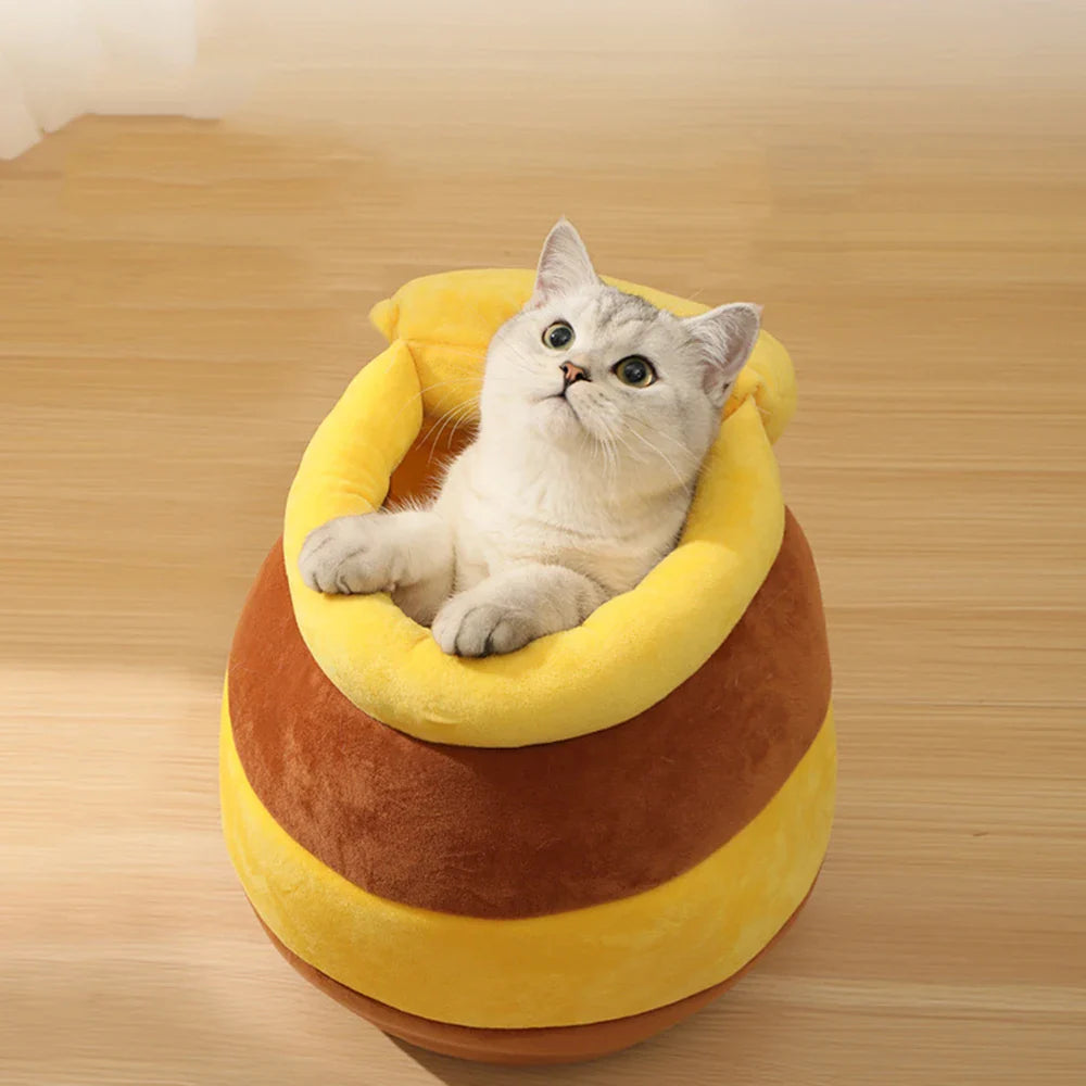 Adorable Honey Jar Theme Cat Bed