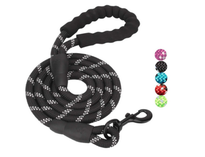 5 FT Leash With Comfortable Padded Handle and Reflective Threads