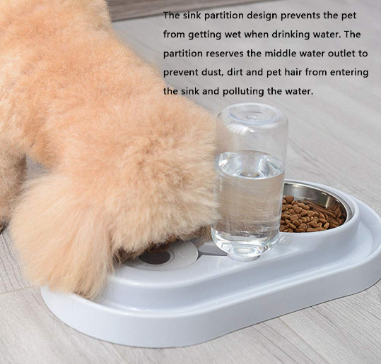 Stainless Steel Pet Bowls with Automatic Water Bottle