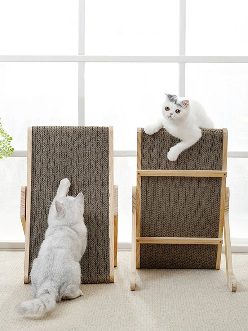 Cat Scratcher Board Wooden Frame Detachable Scrapers Bed 3 in 1 Scratching Post Anti-Scratch Toys Training Grinding Claw Cats